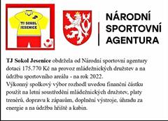 Národní sportovní agentura - dotace 2022